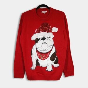 Brand new Bulldog Santa Paw Holiday Sweater size Medium